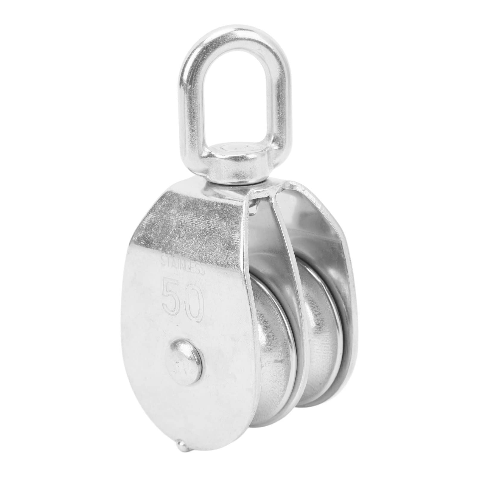 Bloque de poleas dobles M50 ,resistente al desgaste ,2 piezas ,bloque de polea doble giratorio de 360 grados para interiores y exteriores