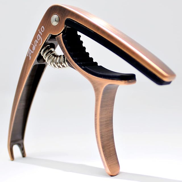 Adagio Pro DELUXE CAPO Suitable For Acoustic & Electric Guitars With Quick Release And Peg Puller In Bronze RRP £10.99