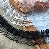 DURADERO Y FLEXIBLE: La banda de poliéster plisada con ribete de encaje está hecha de material de alta calidad, que es cómodo y suave al tacto, suave para las manos y la piel, el material es duradero y flexible, no se rompe ni se decolora fácilmente. , le servirá durante mucho tiempo, peso ligero, fácil de llevar Diferentes actividades de bricolaje.