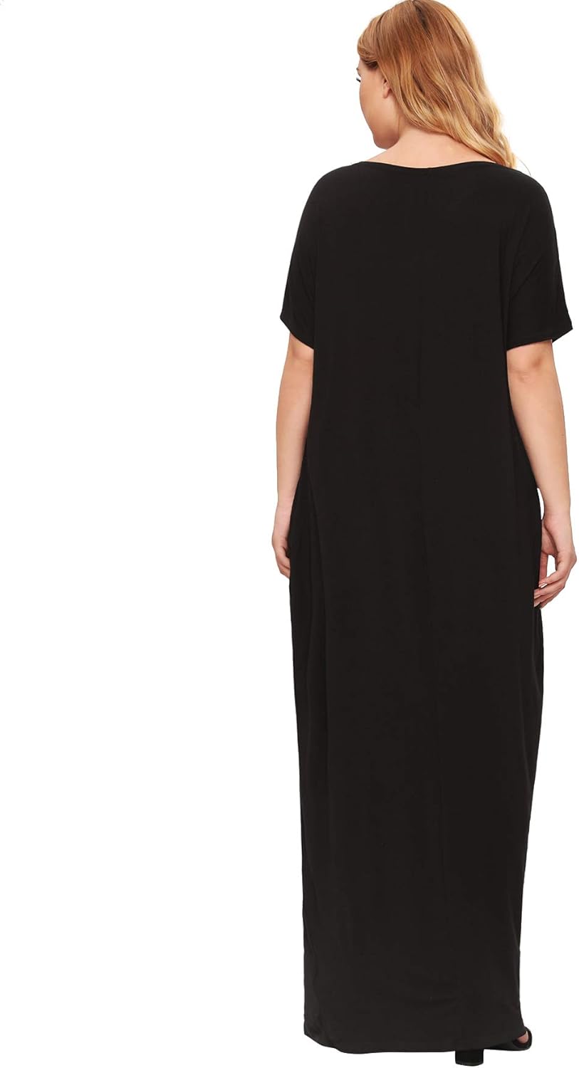 Verdusa Women's Short Sleeve Loose Long Maxi Lounge Dress with Pockets - Image 7