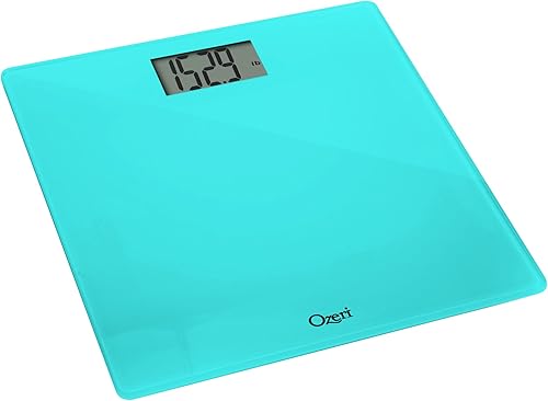 Miniatura 3 de Ozeri Báscula de baño de precisión (440 libras440.9 lbs) en vidrio templado, con tecnología de sensor de 1.76 oz (0.1 libras0.1 lbs) y tara para
