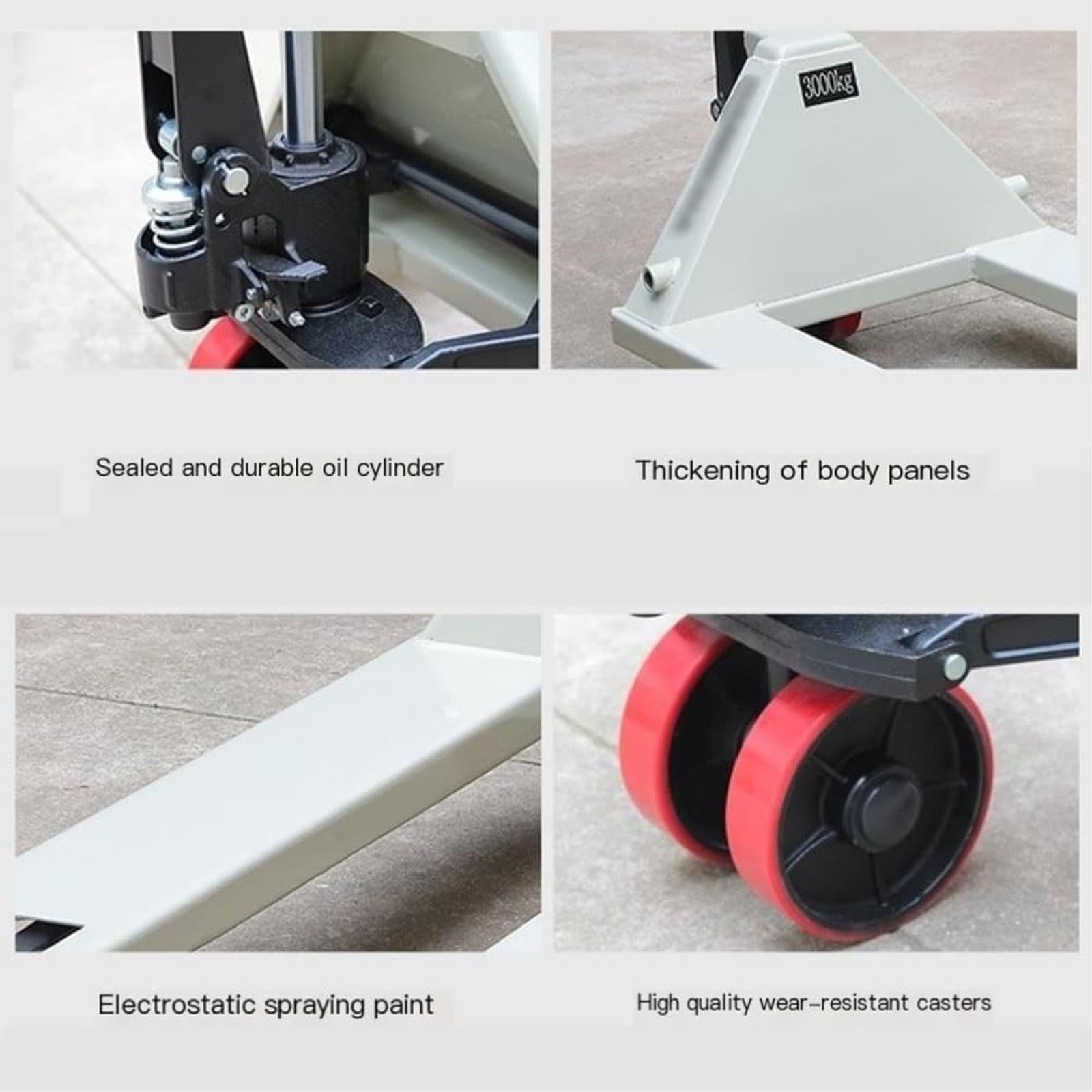 Transpallet Manuale per Impieghi Gravosi, Carrello Idraulico della Piattaforma con Le Ruote, Carrello Elevatore Industriale a Mano