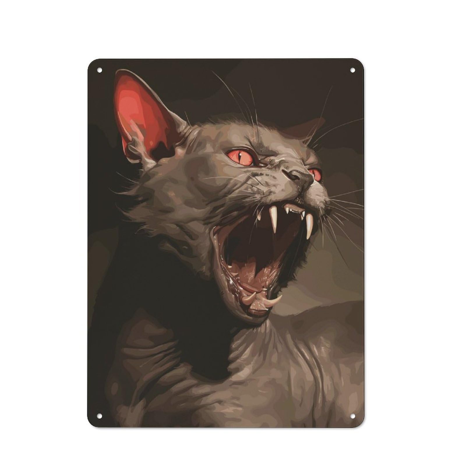 Junmoney Black Horror 40X30cm Rustic Metal Sign With For Hobby Room Or Studio, Metal Sign Decor For Hobby Rooms And Studios
