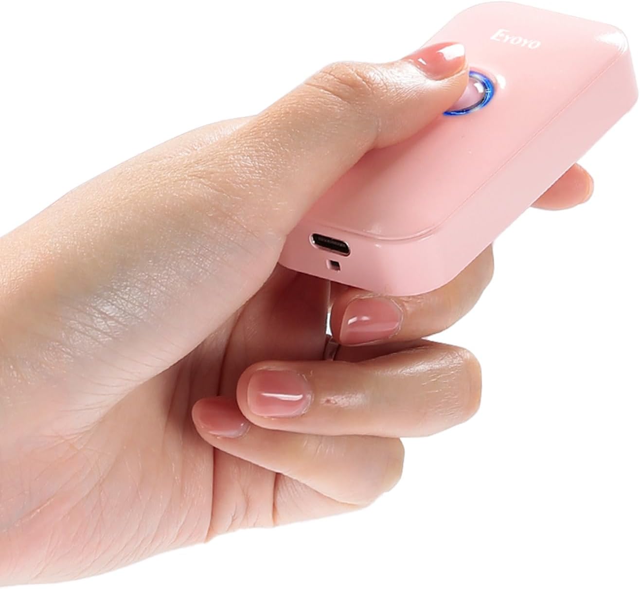 Eyoyo Wireless 1D Barcode Scanner Bluetooth, 2.4G Wireless & Wired 3-in-1 Bar Code Scanner Portable USB 1D ISBN Book Reader, Compatible with Tablet iPhone iPad Android Windows Mac OS(Pink)