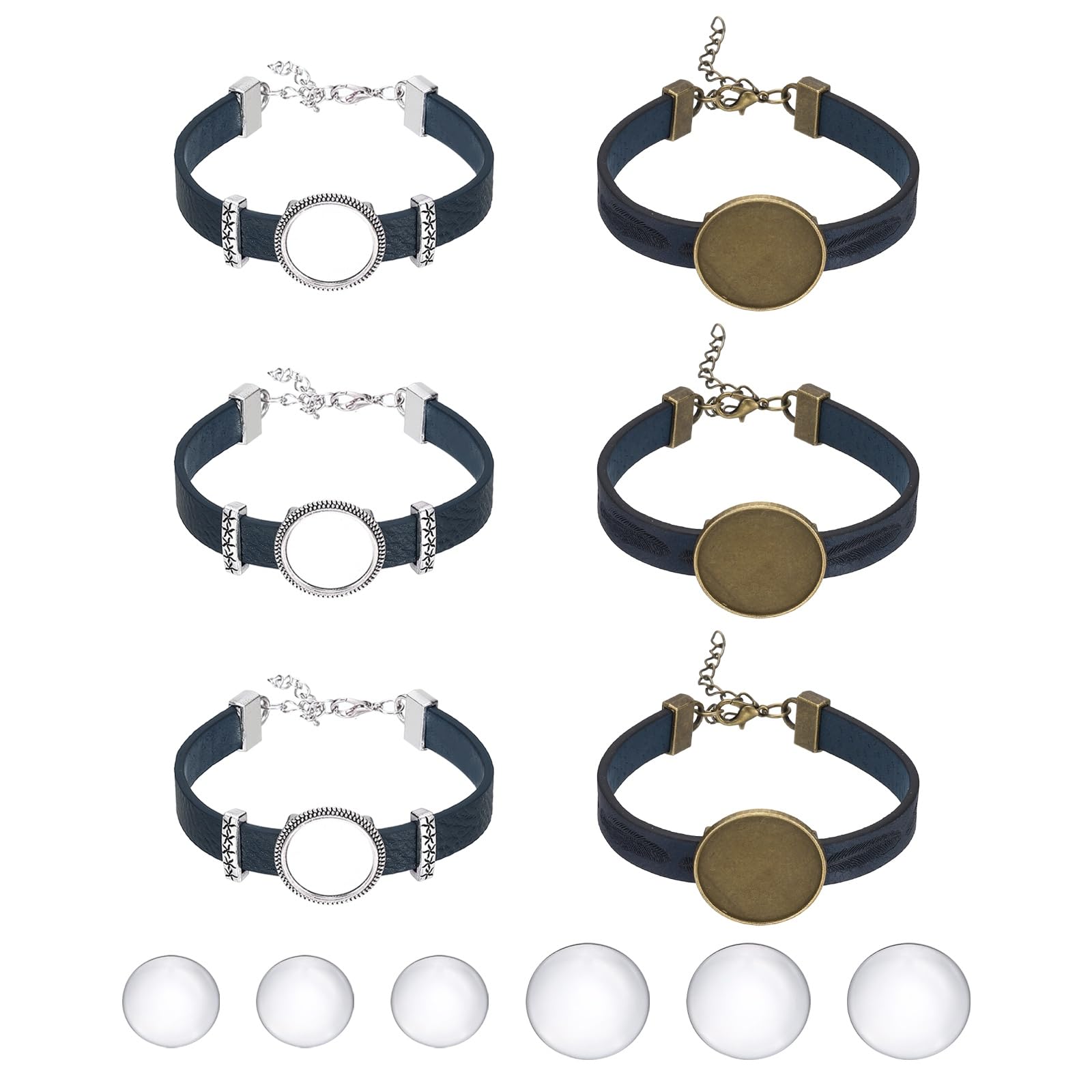 Pulsera en blanco para joyería de aleación con base de bisel de 18 y 25 mm 8