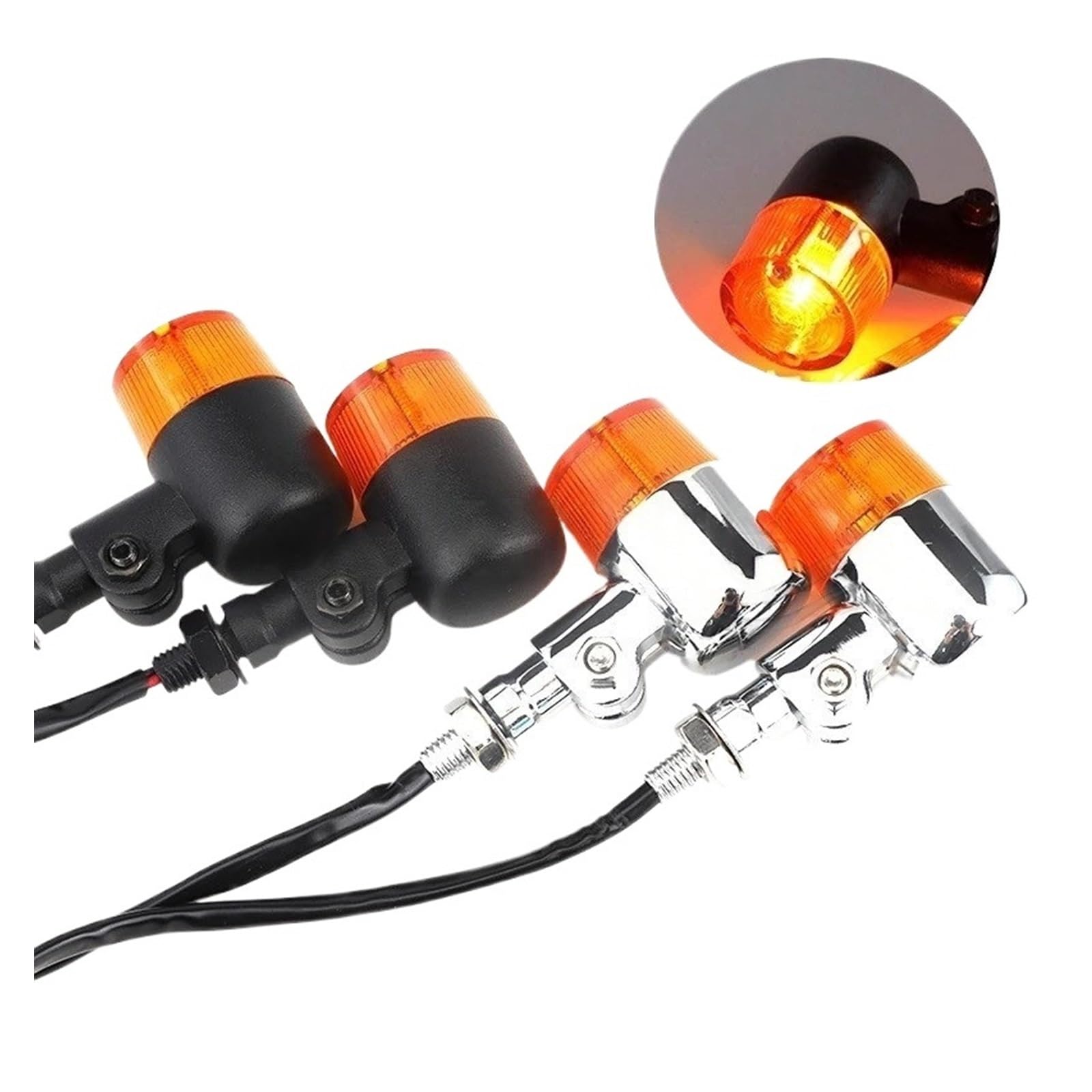 Luci Direzione Moto 1 Paio 12 V Universale Nero Chromer Indicatore Di Direzione Per Moto Fuoristrada Parti Luminoso Lampeggiatore Luci Segnali