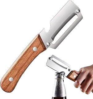 キッチン用ピーラー | 木製ハンドル付き食品ピーラーボトルオープナー - エルゴノミック カボチャ スライサー,野菜、ニンジン、カボチャ、キュウリ、キッチン、家庭料理、フルーツ、トマト、ポテトに使用できるキッチンツール