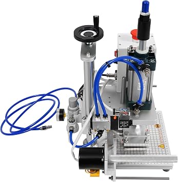 Pneumatic Hot Foil Stamping Machine 3.15 x 3.94 inches(8 x 10 cm) Digital Embossing Machine Hot Foil Stamper with Display and Foot Pedal for Leather, Pu, PVC, Paper, Plastic and Wood etc., 110V, 500W