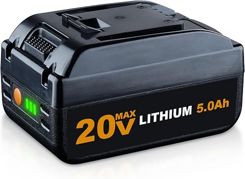 20V 5.0Ah WA3520 Battery Replacement for Worx 20V Battery Compatible with Worx WG155 WA3520 WA3512 WA3578 WA3575 WG151s WG151 WA3525