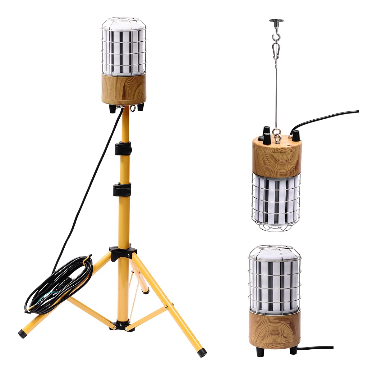 MeFard 12000 Lumen Led Baustrahler Arbeitsstrahler mit Stativ 100W Arbeitsstrahler mit Stecker 360° Rundstahl-Beleuchtung,Votage AC100-277V, IP64 wasserdicht