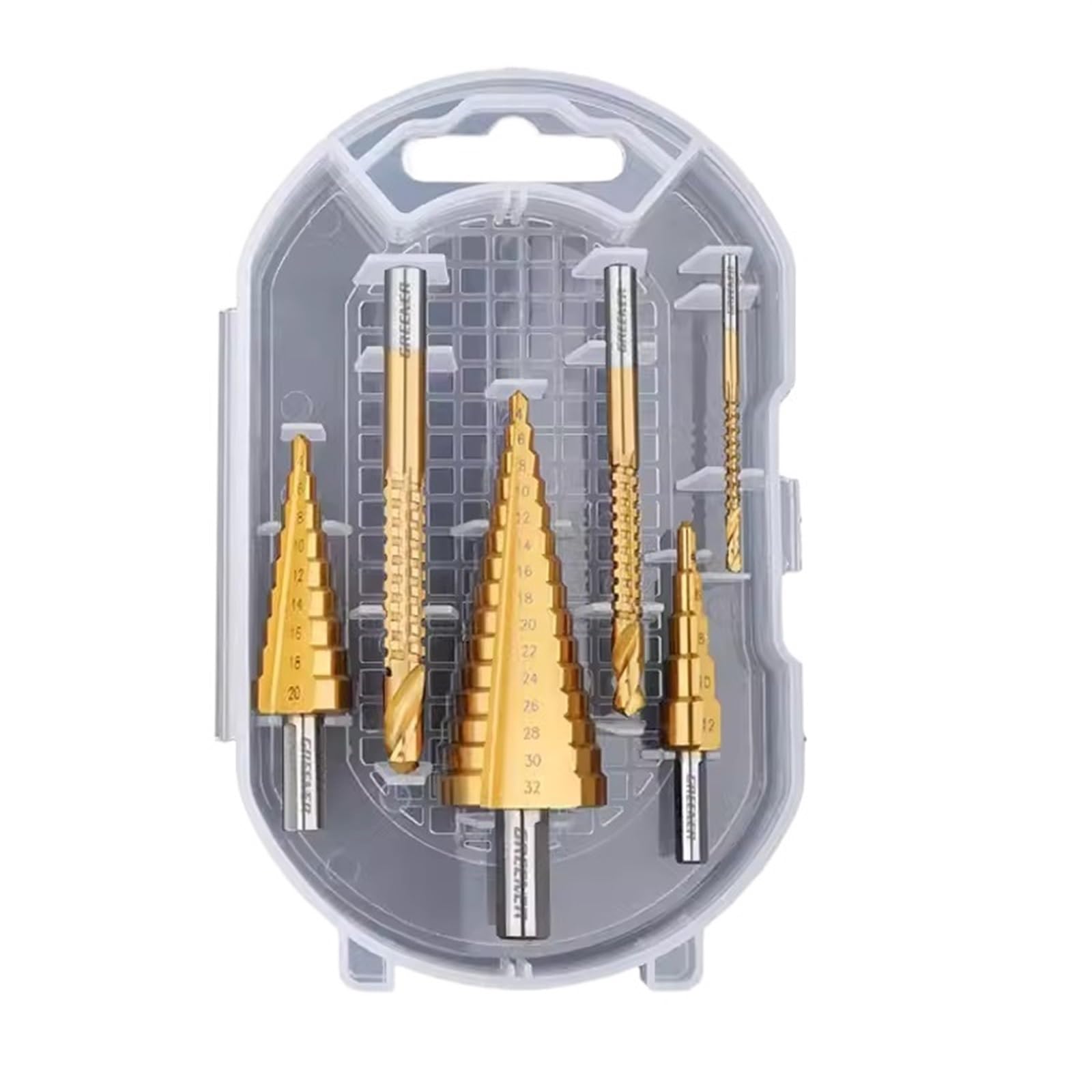 Juego de Brocas Escalonadas de 6 Piezas 4mm-32mm, Broca de Corte de Cono de Doble Ranura Recubierta de Titanio HSS