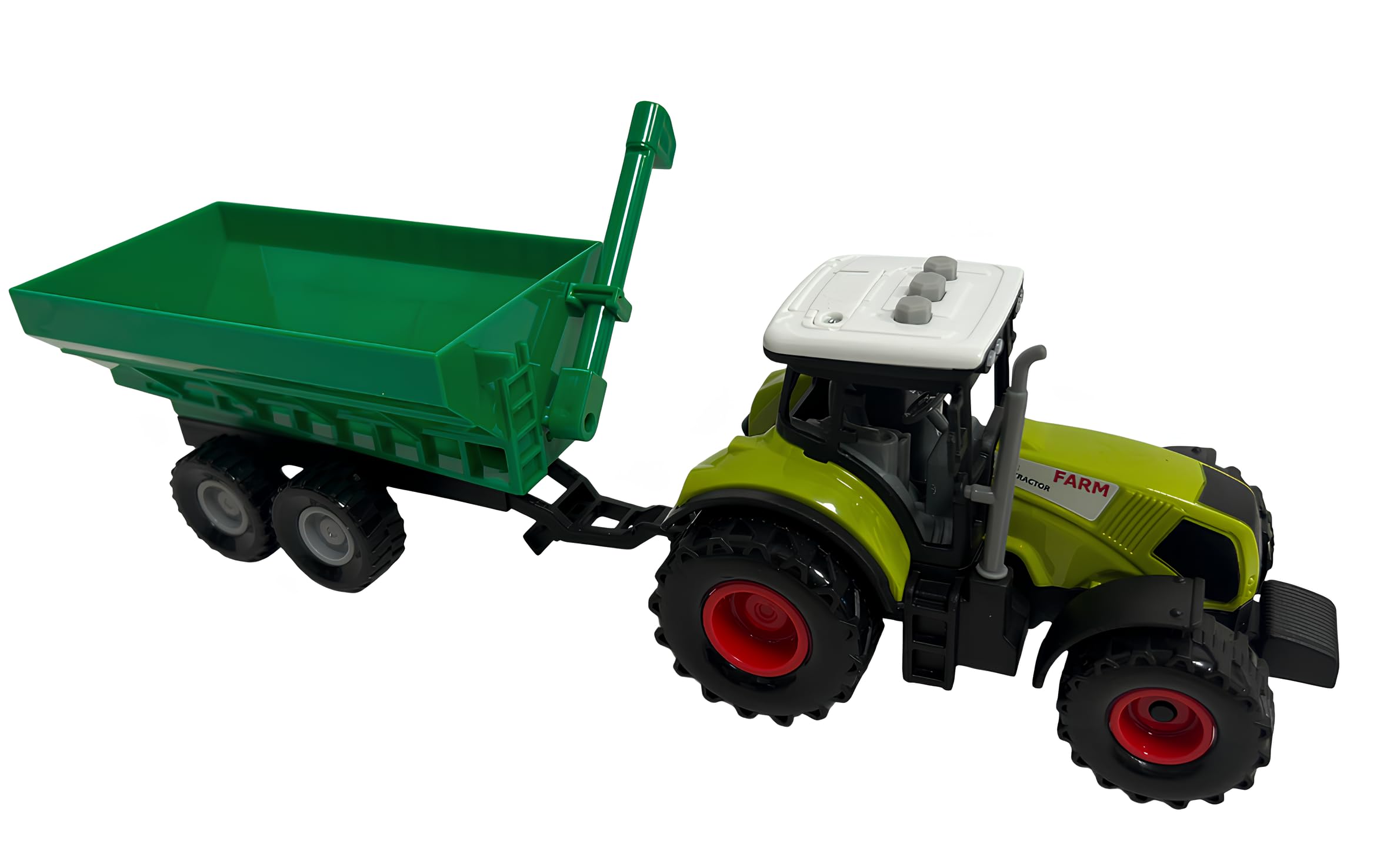 Trattore Giocattolo con Luci e Suoni Trattore con Rimorchio a Frizione Luminoso con Suoni Reali Trattori Fattoria con Luci Led Mezzi Agricoli Fattoria Trattore con Carro