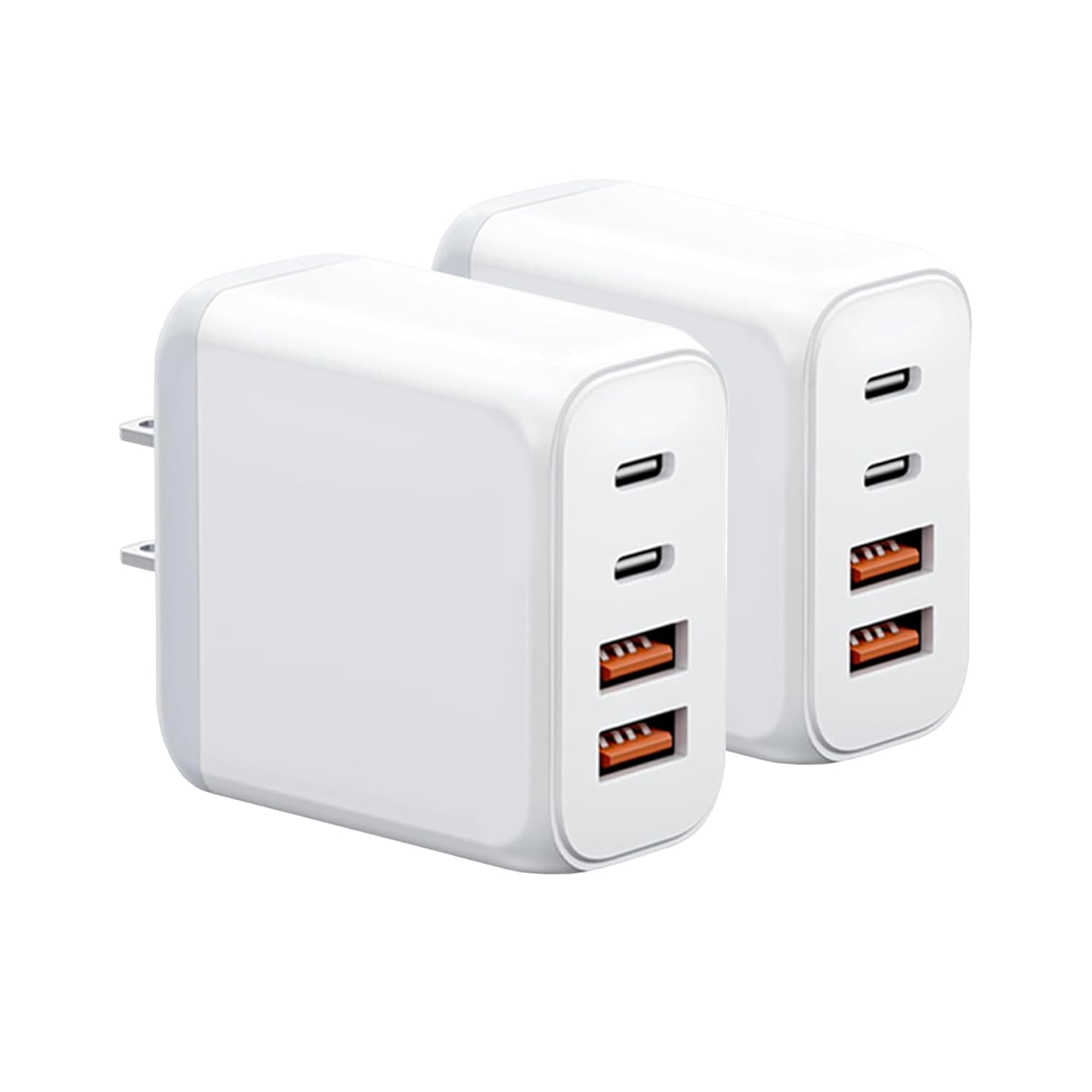 2 Pack USB C Charger Block Fast Charging 4 Port Wall Chargers Power Adapter for i Phone 16