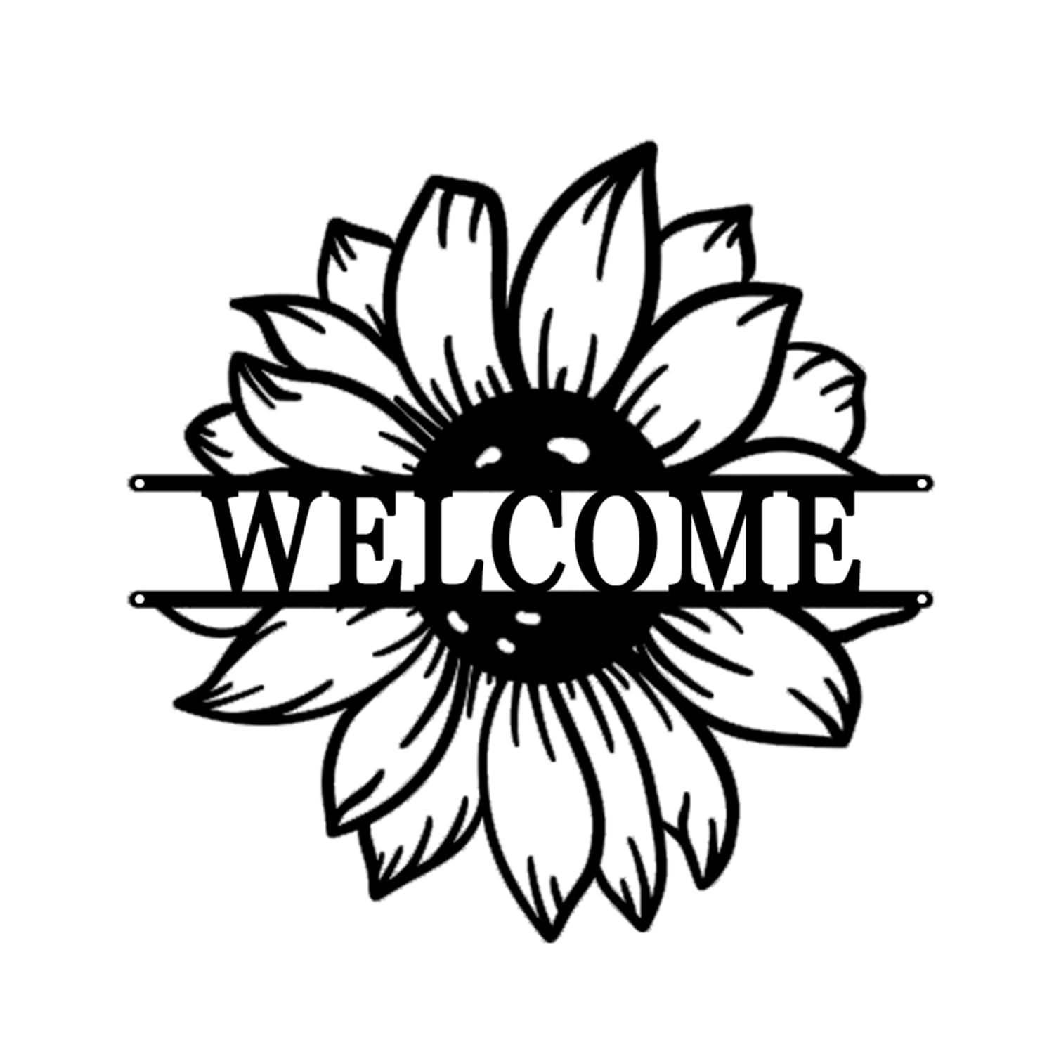 Personalized Sunflowers welcome Metal Sign Sunflowers Sign Indoor Outdoor Decor Hanging Decor Wall Art Wall Pediments Black Metal Home Decor Signs Wall Decor Wedding Housewarming Gift (12