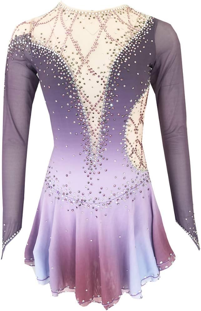 Ice Roller Dancewear Figure Skating Dress Girl Women Gradient Leotards Costume Ice Performance Clothing