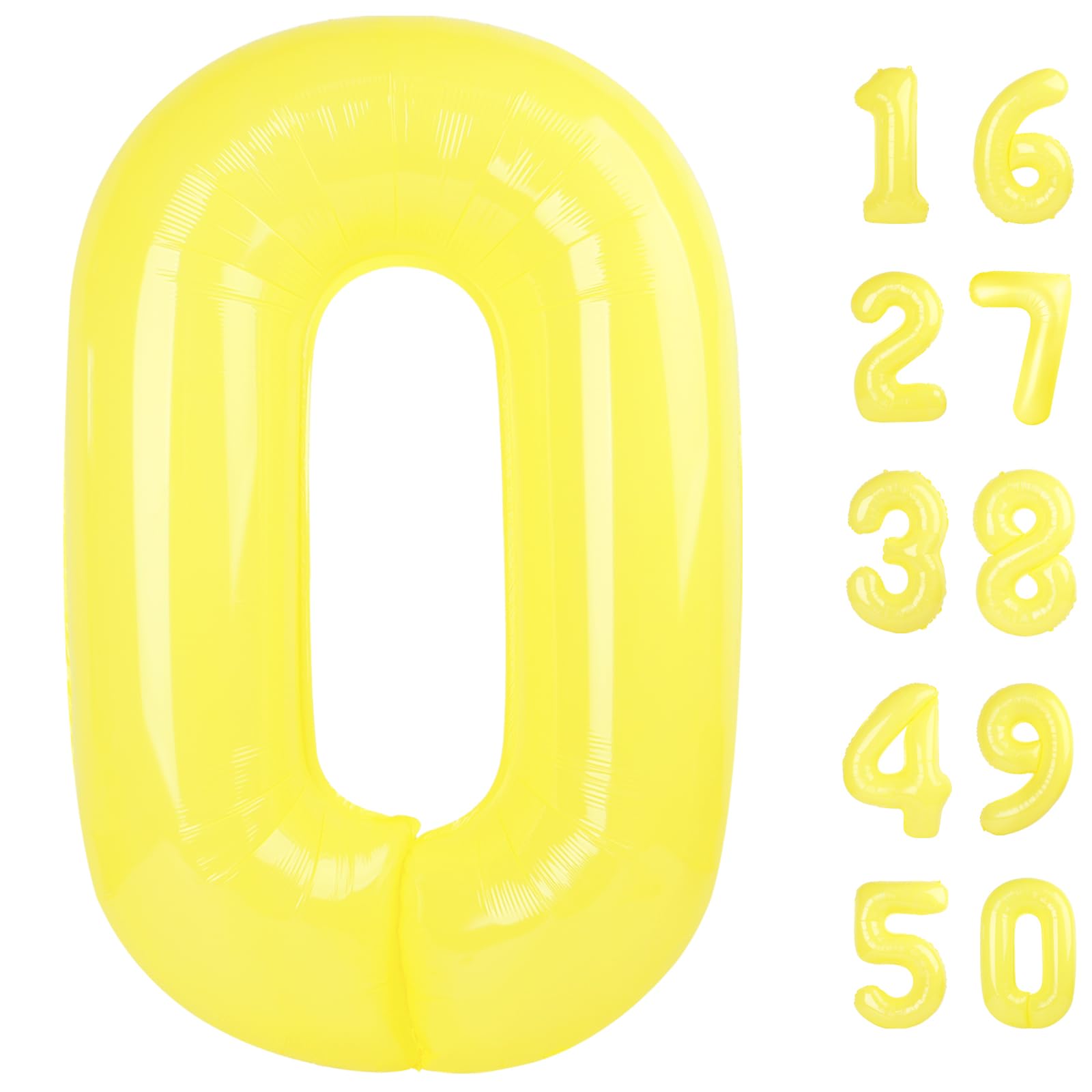 Kelfuoya Macaron Yellow Number 0 Balloon 40 Inch | USA Import for Parties - main product image