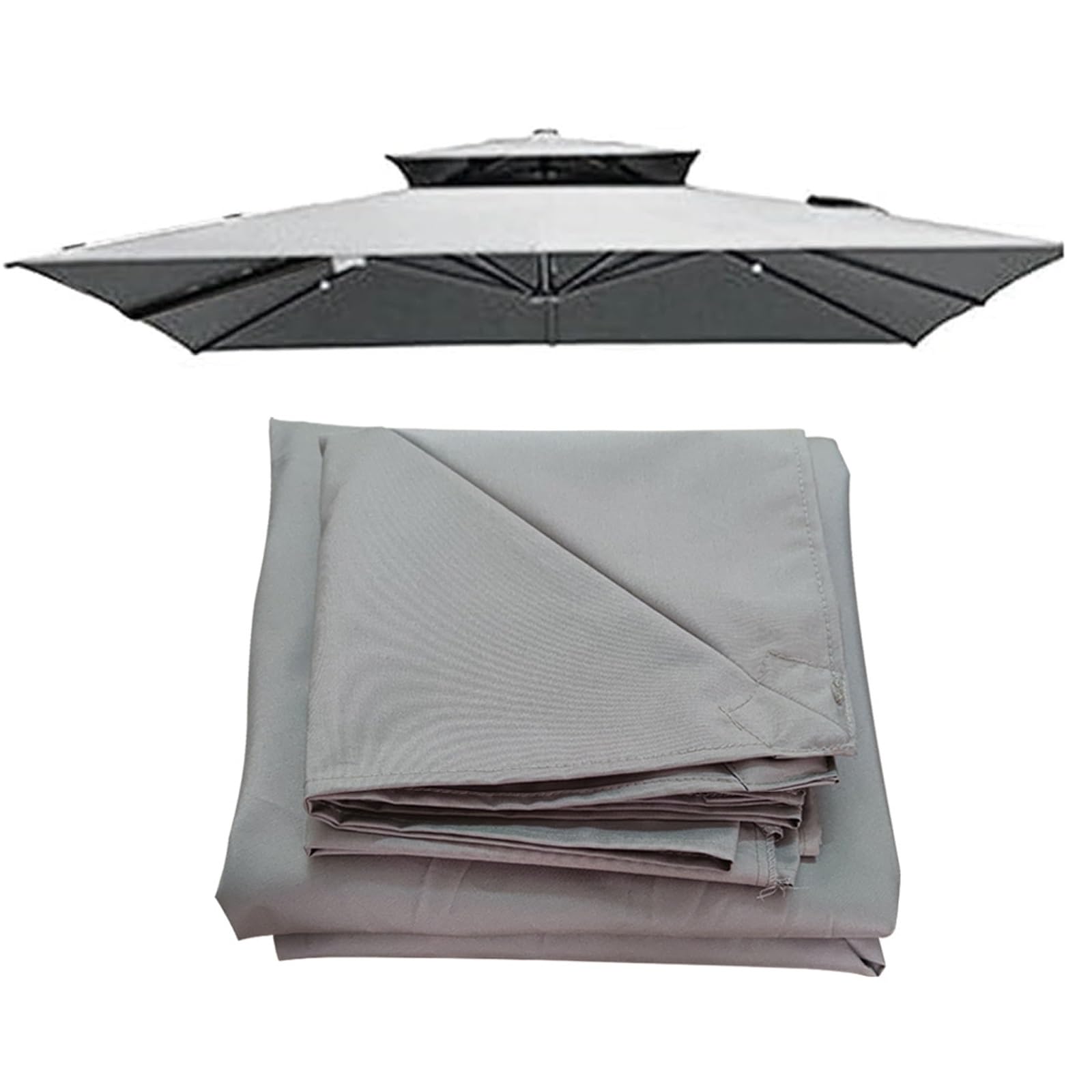Replacement Square Cantilever Parasol Canopy 2.5x2.5m 3x3m 8 Arms Garden Patio Gazebo Sun Umbrella Cloth Replace, Outdoor Fade-resistant Sun Shade Waterproof Table Parasol Canopy Cover(Grays,2.5x2.5m)