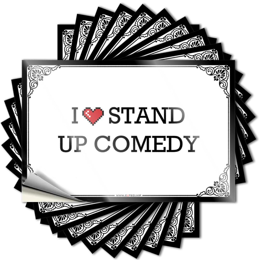 Stickers Necessities Durable Vinyl - I Love Stand Up Comedy Helmet for Fishing Use(8X12CM)
