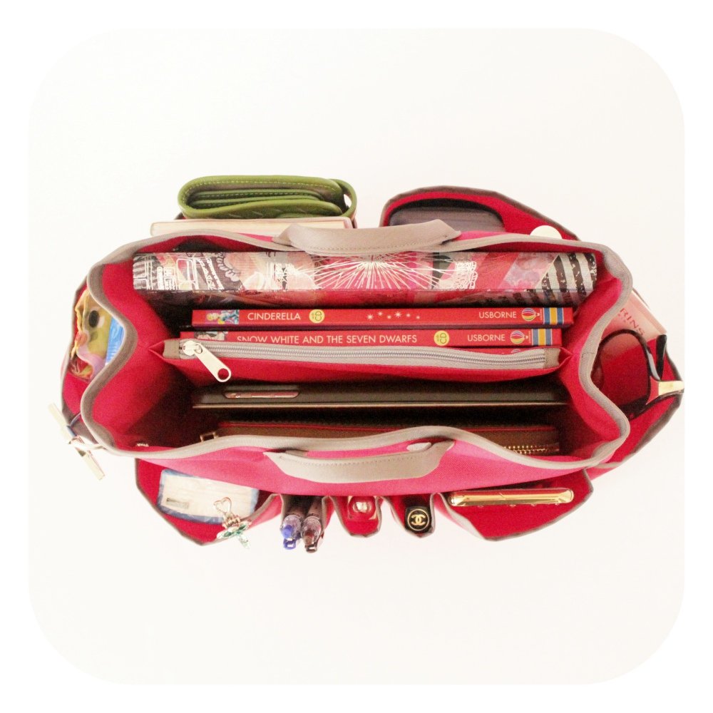 Premium Bag Organizer Organizzatore da borsa, 13 Compartments, Lightweight, XXL 28 x 22.5 x 17 cm, Marrone