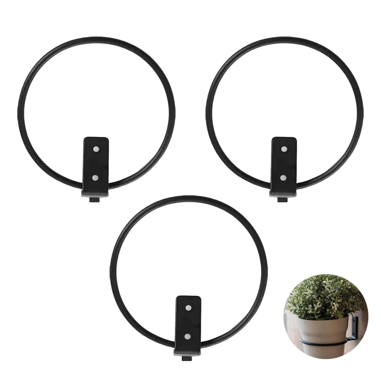 3 uds. Soporte para maceta de 6 pulgadas, soporte macetas pared, colgador de maceta de Metal, soporte colgante plegable, anillo, soporte para maceta, colgador de plantas para interiores y exterio