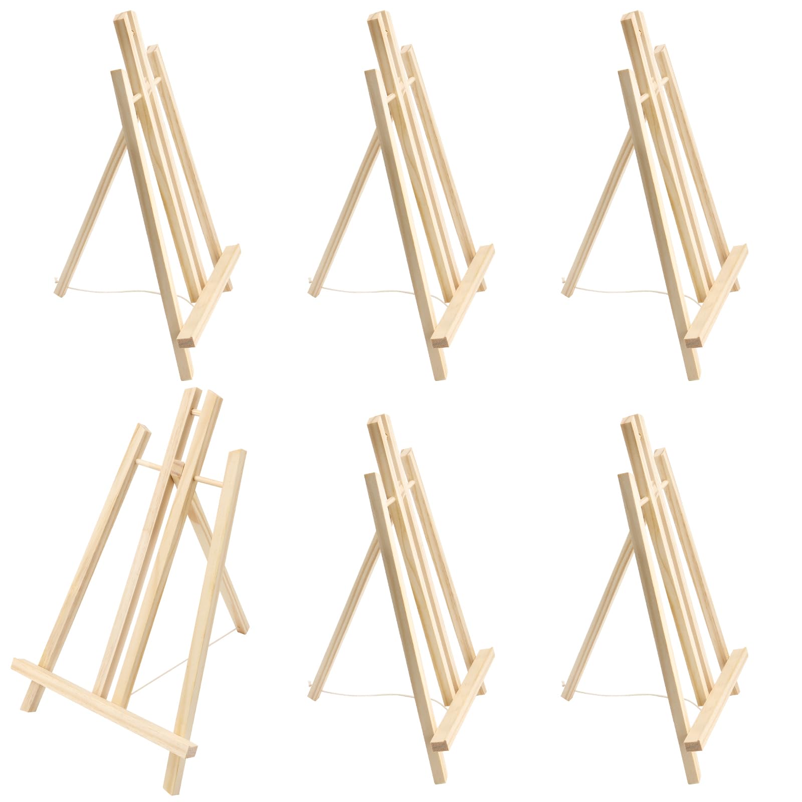 SINJEUN Lot de 6 chevalets de table en bois 40 x 24 cm Petit chevalet en bois pour présentoir, décoration