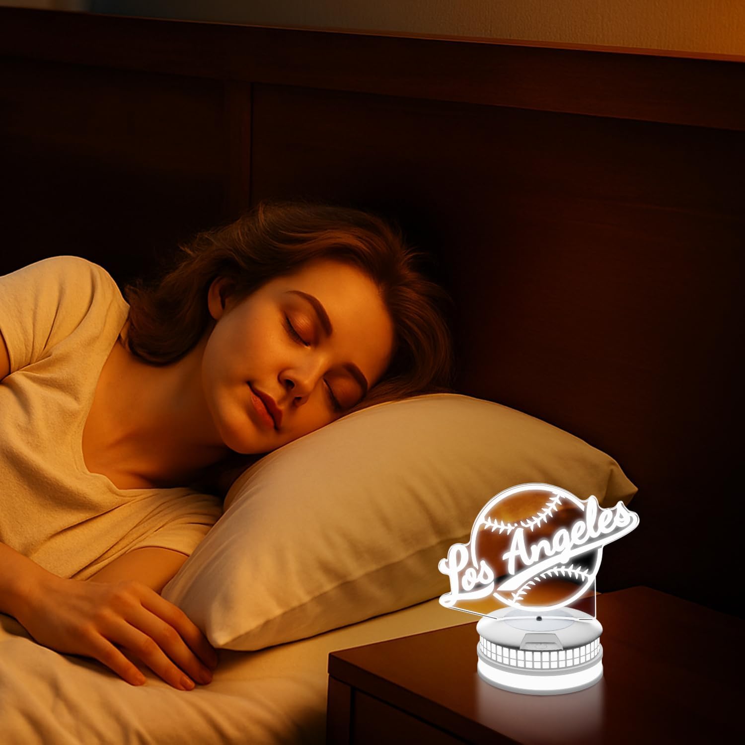 CLORURBANLIVE 3D Baseball Los Angeles Night Light 3D Illusion Lamp with Remote Control 16 Color Options Sports Decor Lighting for Fans - Multicoloured OneSize - Image 7