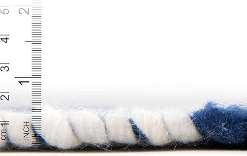 Miniatura 4 de Unique Loom Eco Plaid - Alfombra lavable para interiores y exteriores, colección Balmoral (7 pies 10 pulgadas x 10 pies, azul marinomarfil)