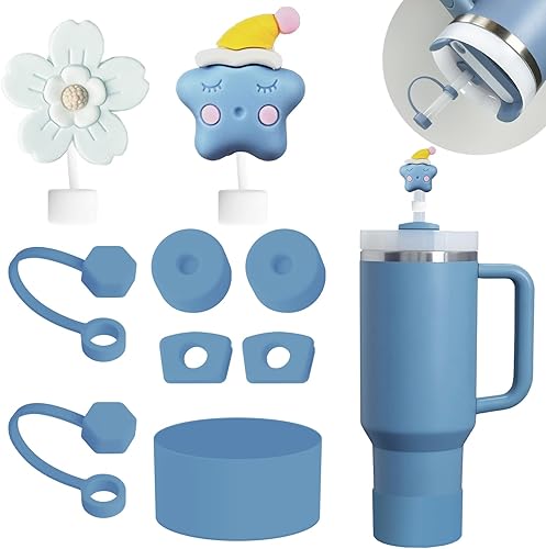 Miniatura 60 de Stanley Cup - Juego de accesorios que incluye 6 tapones de silicona a prueba de derrames, 2 tapas de popote para popotes de 0.39 a 0.39 pulgadas, 1
