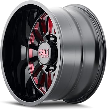 CALI OFF-ROAD SUMMIT-9110 20X12 8X180-51ET 124.1CB GLOSS BLACK/RED MILLED SPOKES