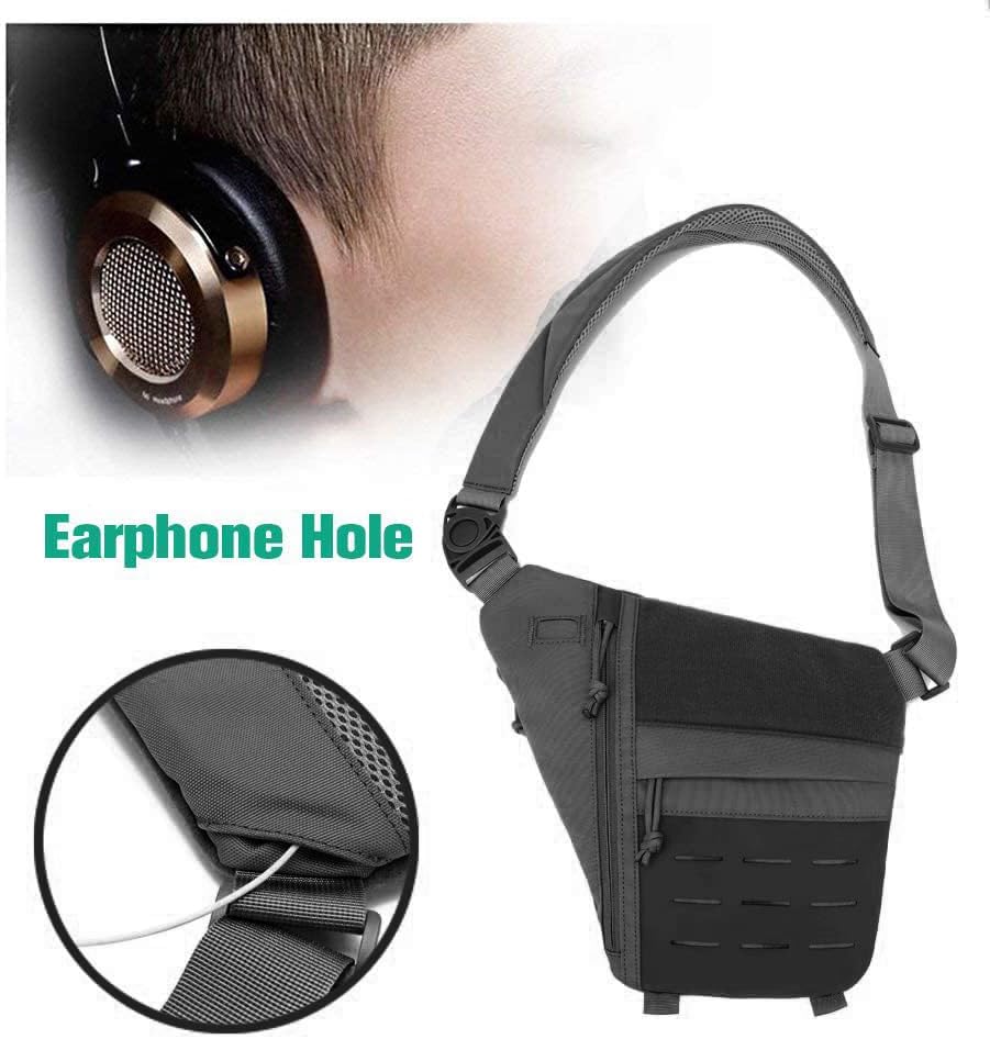 Tactical Chest Bag Mens Sling Backpack Pack Military Anti-Thief Shoulder Sling Bag With Gun Holster Patch - Image 7