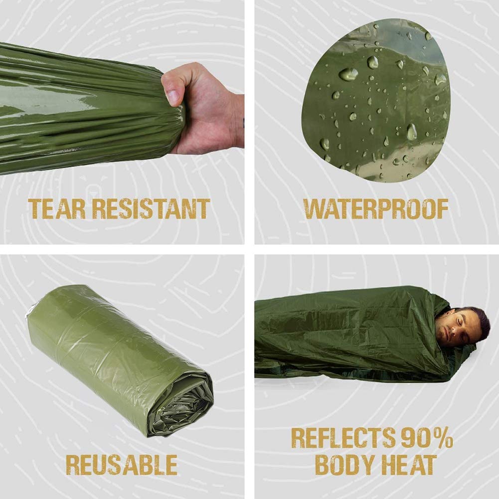 JSCARLIFE Mantas térmicas de emergencia Mylar, kit de supervivencia, manta de campamento, impermeable, portátil para exteriores, senderismo, supervivencia, maratones o primeros auxilios (6 unidades,