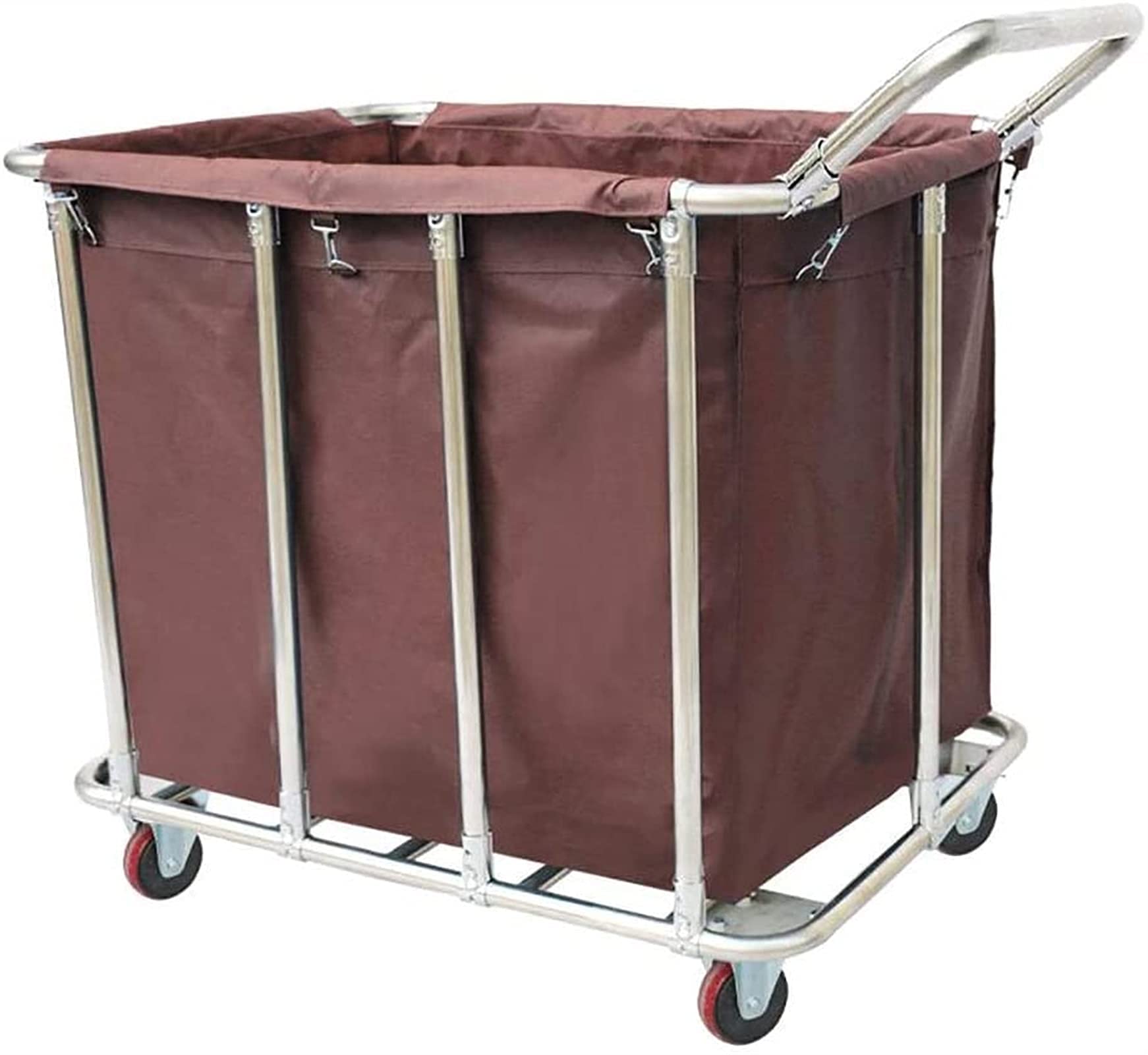 Carro De Servicio, Vehículos De Recogida De Carros, Vehículos De Reciclaje, Carros Clasificadores De Ropa De Alta Resistencia Con Pasamanos, Bolsas De Tela Oxford Extraíbles, Carrito Comercial De Ser