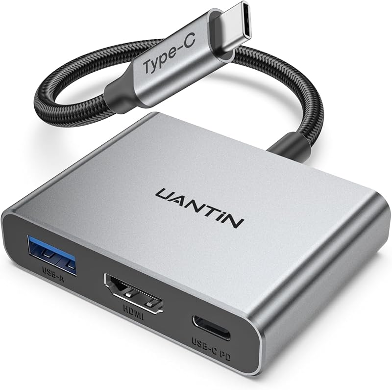 USB C to HDMI Adapter, 4K USBC Hub with 100W PD for Laptop/Monitor | USB Type C to HDMI Multiport Digital AV Converter, USBA 3.0 Port Compatible with MacBook Neo/Pro/Air,iPad,Phone Gary