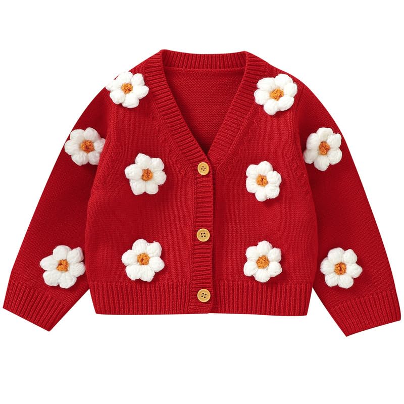 LAWKUL Baby Kleinkind Mädchen Strickjacke Warmer Pullover Florale...