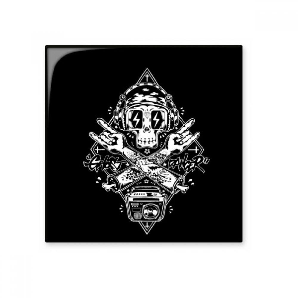 Carreau de céramique Skull Music DIYthinker pour décor de cuisine