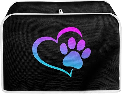 Upetstory Cubierta para tostadora de 4 rebanadas con estampado de patas de perro, para horno, pan, cubierta de polvo, para asador de cocina,