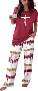 CHICME Pajama Sets for Women 2 Piece Short Sleeve Lounge Pj Sets | Comfy PJs with Pockets, Soft Stretchy Fabric, Elastic Waist, Available in S-XXL, Versatile for Year-Round Wear