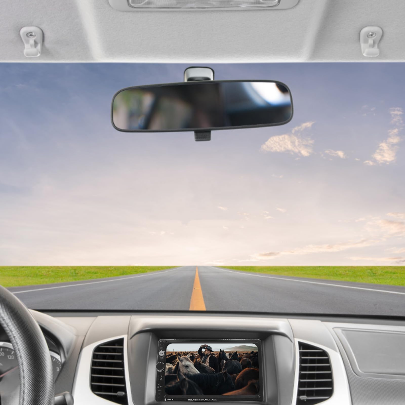DOITOOL Estéreo de Coche de Doble DIN Pantalla Táctil de 7 Pulgadas, Radio FM, Reproductor Multimedia, Compatible con Sistema de Conectividad para Coche, Negro