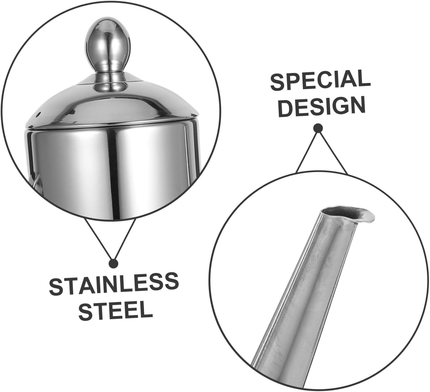 SOLUSTRE Stainless Steel Oil Dispenser Bottle with Leak Pourer and Cover for Kitchen Use Polished Glossy Surface Container for Olive Oil Vinegar Soy Sauce and Cooking Liquids