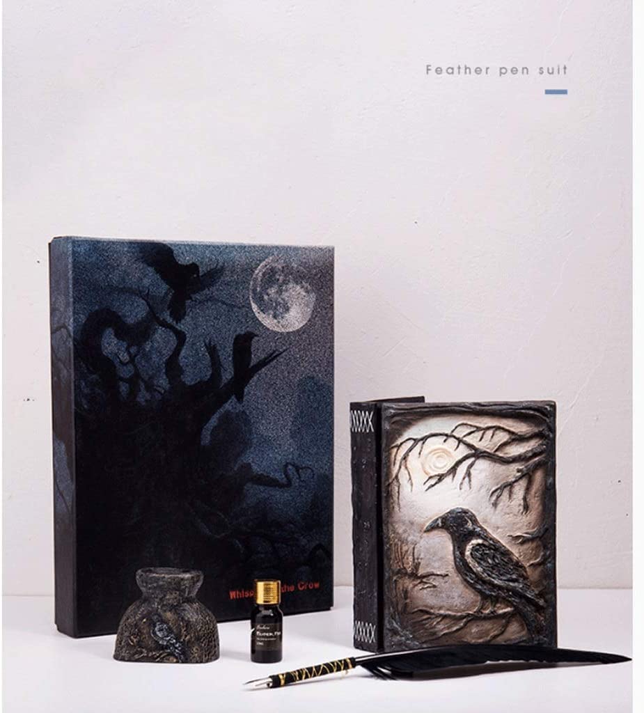 POCHY Portatile Taccuino Quaderno A5 Diario antico con pittura a rilievo a mano Blocco note in carta addensata per uomini e donne Scrittori e viaggiatori Portatile