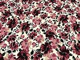 telas pedro sudadera Tela de sudadera de flores malvas. Una tela de punto grueso de 240 gr./m2, para poder confeccionar todo tipo de prendas de moda para este otoño o invierno, como jersey, sudaderas, cahquetas, chandals, etc... El tejido, contiene la felpa por la parte interna. Estampado digital Ancho de la tela: 150 cms Gramaje: 240 gr./m2
