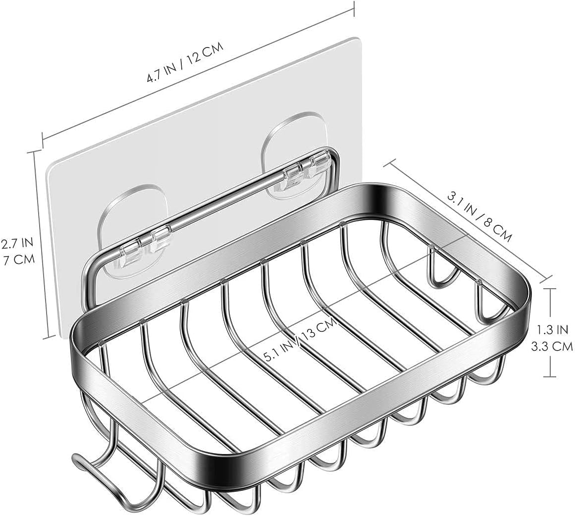 Shower Wall Soap Dish Holder: Wall Mounted Draining Soap Saver for Bathroom Tile - Rectangle Bar Soapdish with Perforation - Replacement for Suction Soapholder : Home & Kitchen