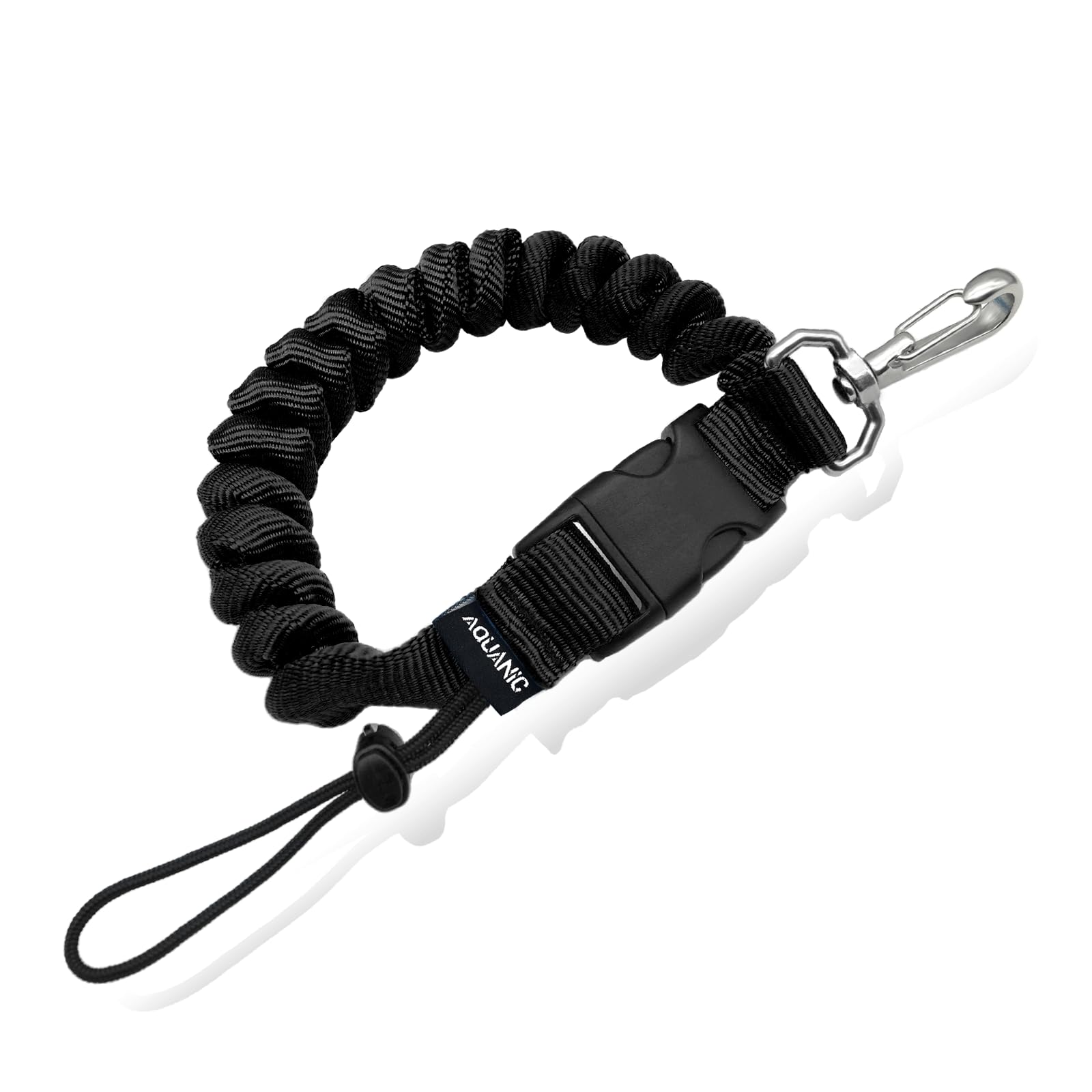 Scuba Diving Spring Clip Lanyard Thick Stainless Steel Spring Coiled Anti-Lost Lanyard with Quick Release Buckle
