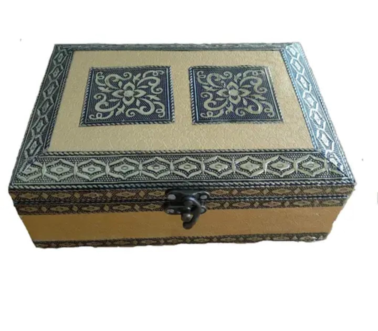 Organisateur de bijoux boîte de rangement décorative vintage beige