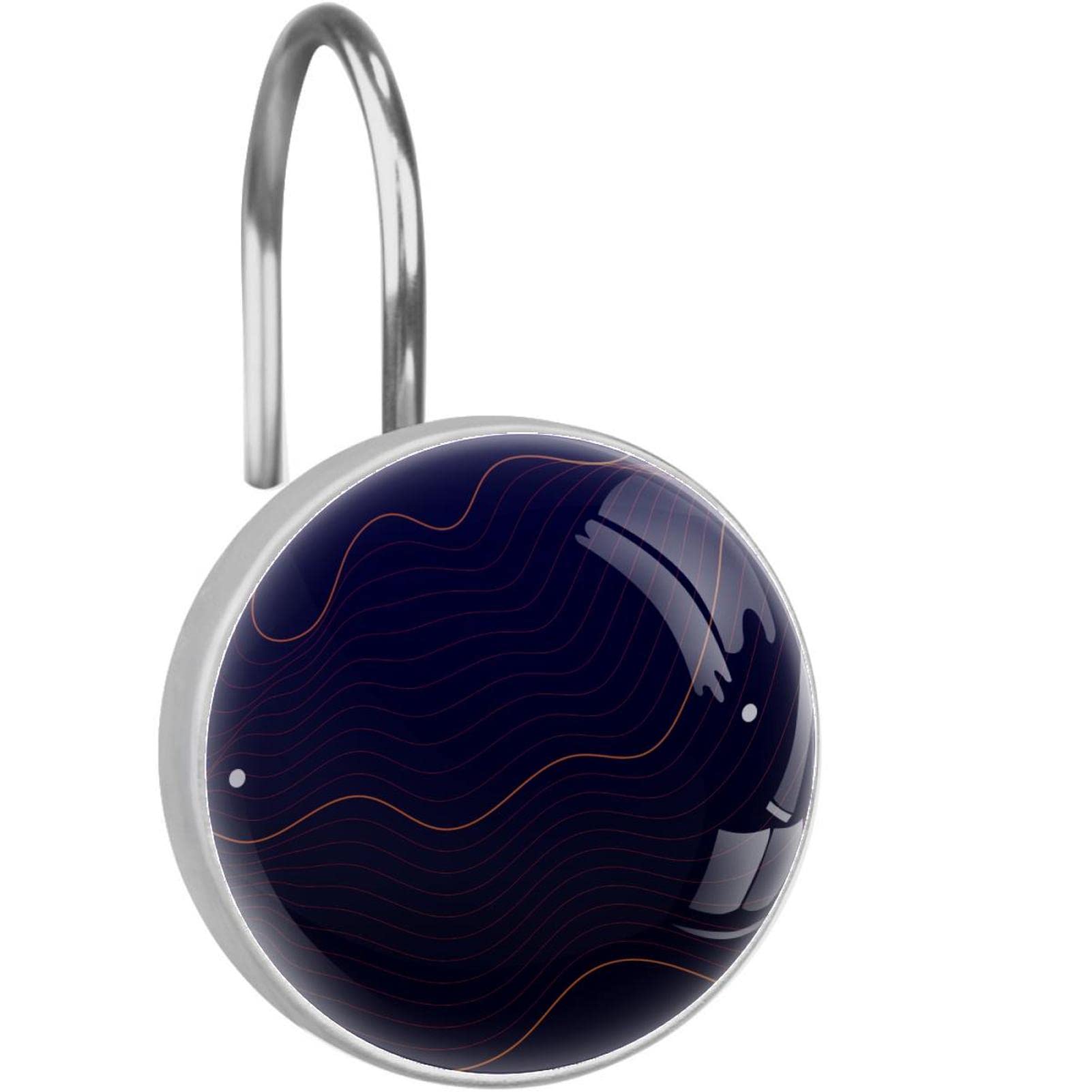 Anneaux de rideau de douche en acier inoxydable durable avec motifs imprimés abstraits