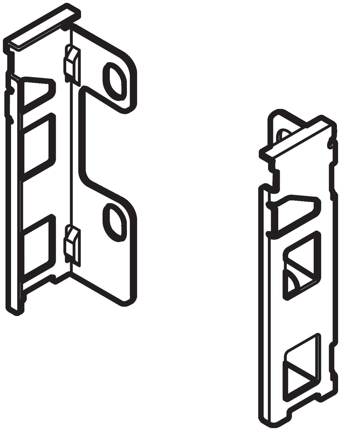 Blum Legrabox M Rear Fixing Bracket Set Left/Right Orion Gray ZB7M000S