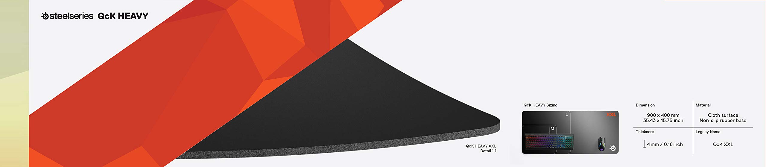 SteelSeries QcK Gaming-Mauspad, XXL dicker Stoff, geeignet für Schreibtische