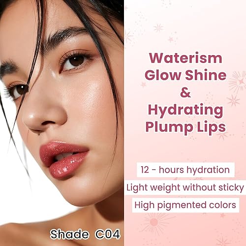 Miniatura 3 de CATKIN Bálsamo labial brillante ultra hidratante, brillo labial con color, gel carnoso, bálsamo fundente, manteca de karité, reparación, calmante