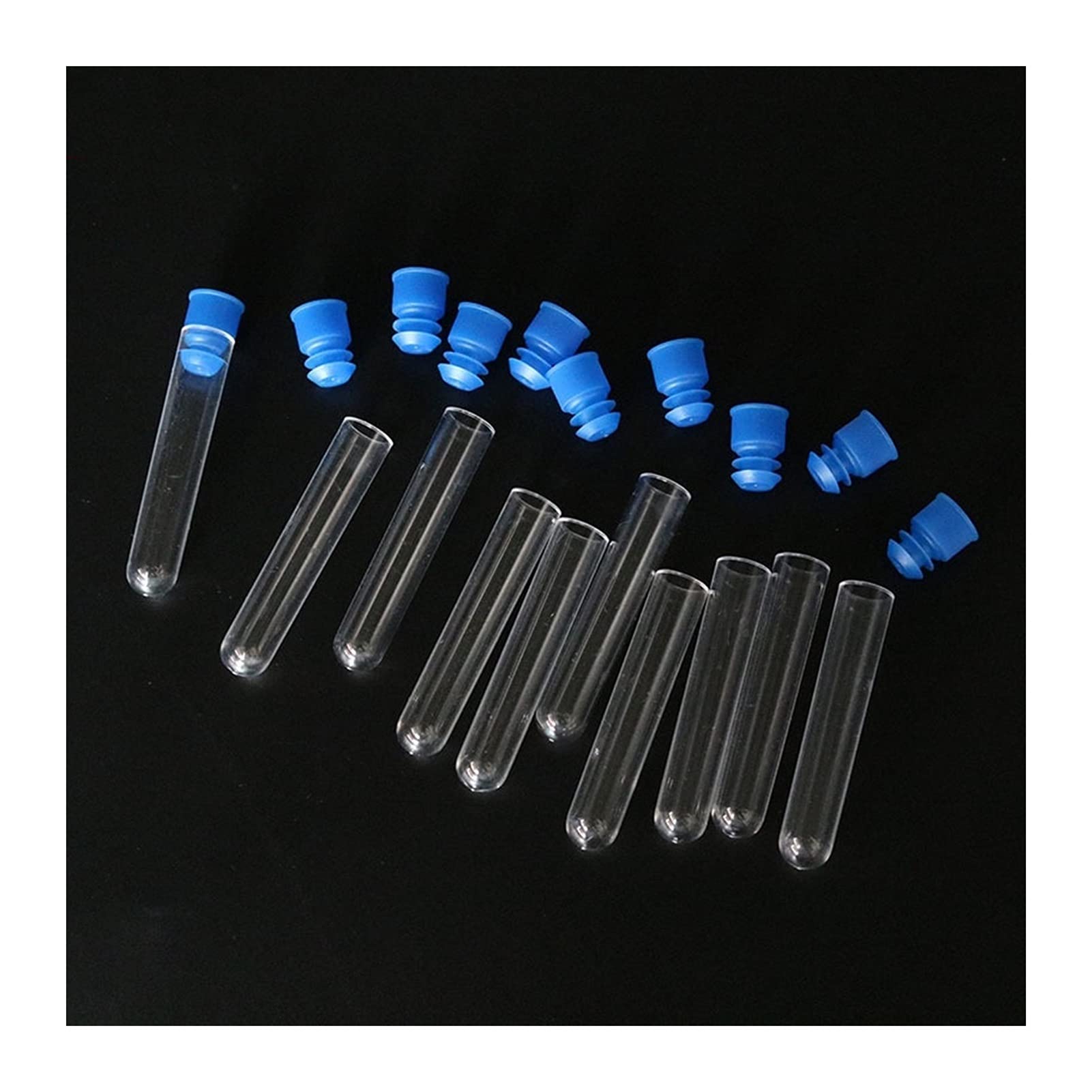 SHAJWADAMTest Lab Tubes 10 Plastic Transparent Test Tube Laboratory Test Instruments Biochemical Experiment School Scientific Blood Test Equipment 60mm