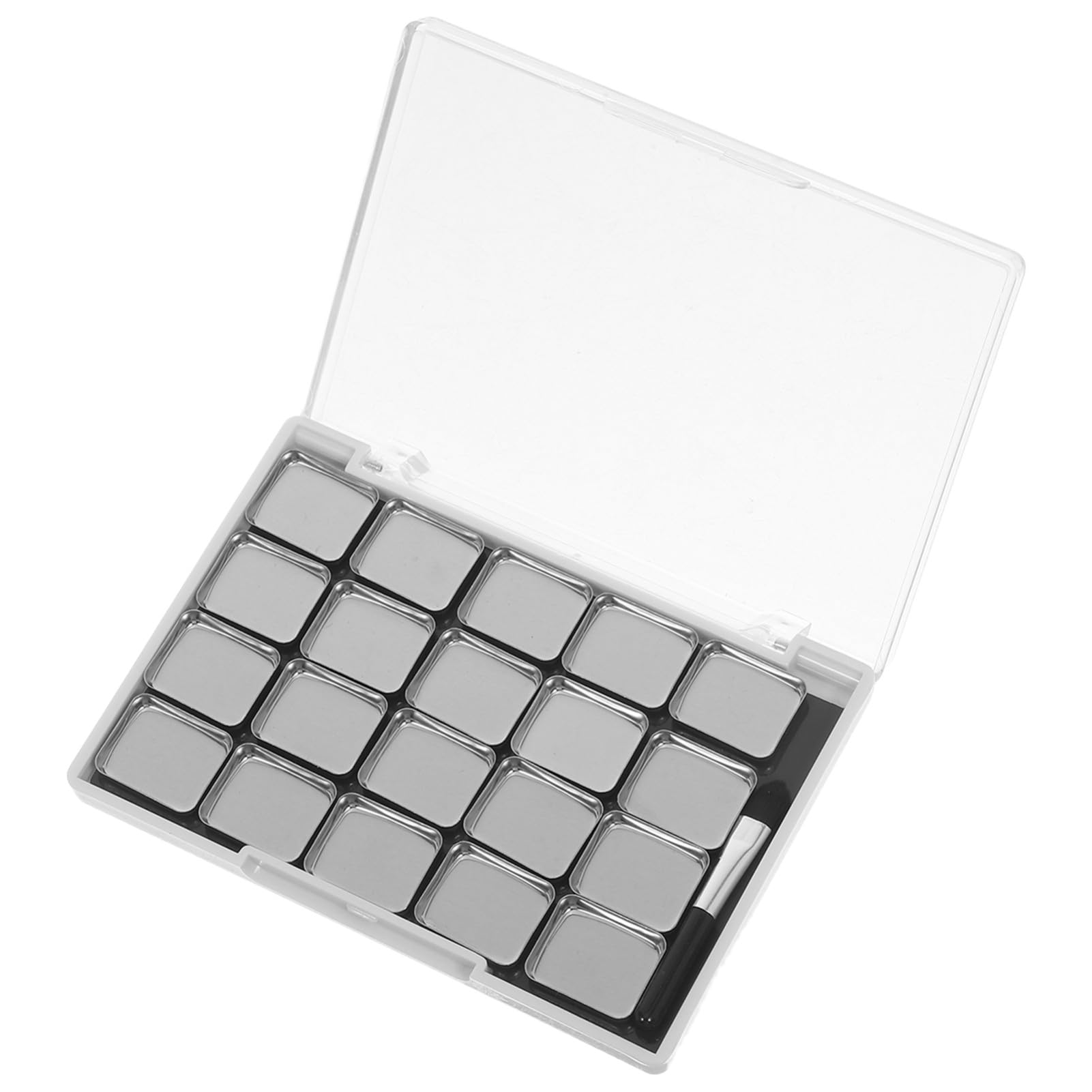Baluue Eye Shadow Storage Tray Eyeshadow Empty Plate Eyeshadow Pigment Tray Metal Palette Eye Shadow Holder Transparent Magnetic